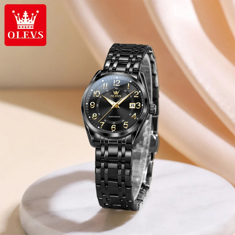 OLEVS 3666 Couple Watch Luxury Brand Quartz Watch Waterproof Watch Lover Gift Night Light Classic Date Week Clock His Her Watch