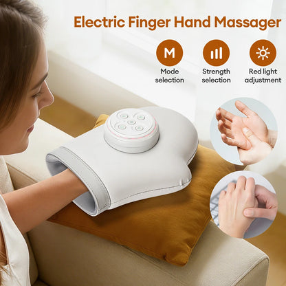 Electric Hand Massager Air Pressure Kneading Wrist Massager Airbag Finger Massage Glove Hot Compress Acupoint Finger masajeador