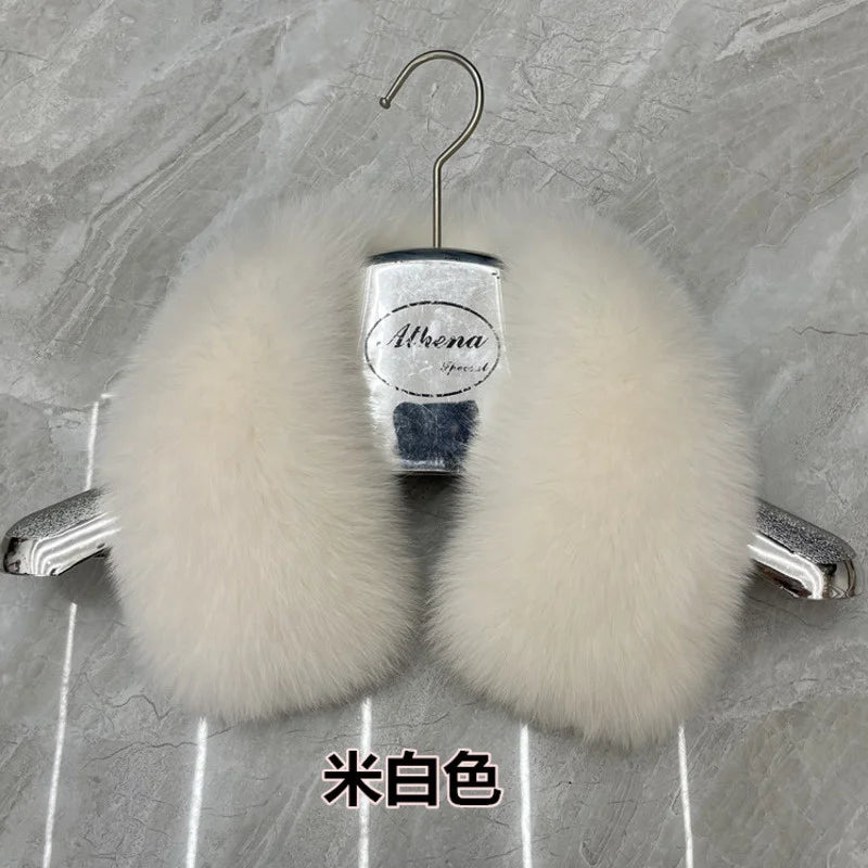 Real Fox Fur Collar Winter Men And Women's Fox Fur Square Collar Natural Fur Scarves For Ladies Neck Warmer Fur Scarf Shawls