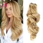 Real Beauty Platinum Blond Brazilian Body Wave Hair Weave Bundles 12"-28" High Ratio Remy Hair Extensions Brown #2 #4 #P6/613