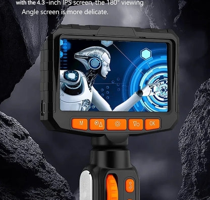 360 Articulating Borescope 1080P 6.0mm 4.3inch LCD Monitor Industrial Inspection Camera With 2 Way Articulation For Automotive