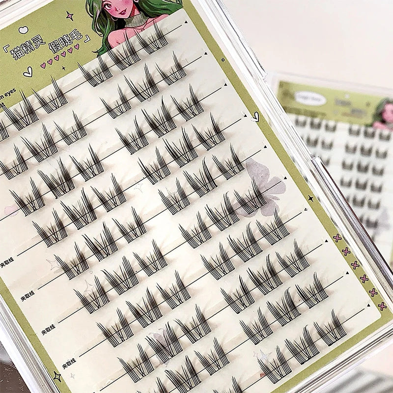 No-Glue False Eyelashes Easy 3-Step Application Natural Glue-free False Eyelashes DIY Lashes for Beginners with Sunflower Desig