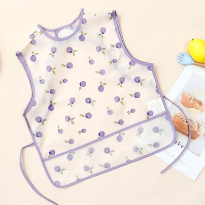 1 Pc 100%Polyester Waterproof Baby Bibs for Infant Toddler Cute Sleeveless Feeding Apron Bib Meal Burp Cloths