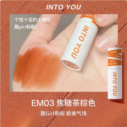 INTO YOU Lip Mud Heroine Matte Velvet Lip and Cheek Dual-use Lip Mud Soft Fog Smooth Blush INTOYOU Lip Lipstick Makeup
