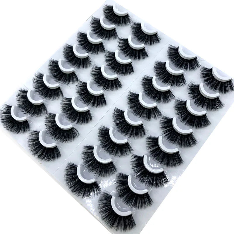 16 Pairs 3D Mink Lashes Natural False Eyelashes Dramatic Volume Fake Lashes Makeup Eyelash Extension Silk Eyelashes