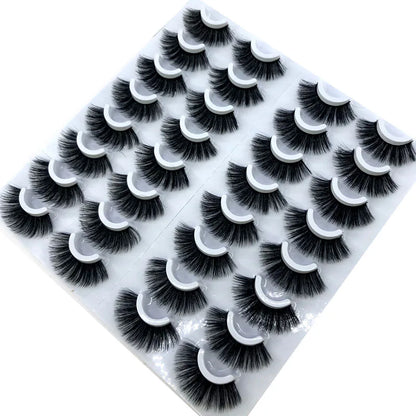 16 Pairs 3D Mink Lashes Natural False Eyelashes Dramatic Volume Fake Lashes Makeup Eyelash Extension Silk Eyelashes