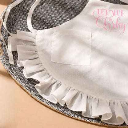 Ylsteed 2 Pcs Set Cute Baby Chef Apron and Hat Infant Kids White Cook Costume Photography Prop Newborn Hat Apron-HD