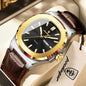 POEDAGAR Fashion Wristwatch For Boyfriend Luminous Waterproof Week Calendar Business Couple Watches Leather Luxury Men's Watches