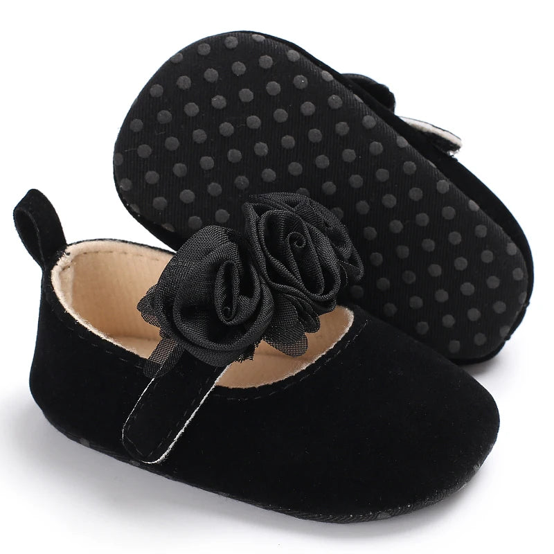 Baby Learning Walk Shoes, Elegant 3D Flower Infant Crib Shoes,Multi Style Soft Dress Footwear for Newborn Baby Girls 0-18Months