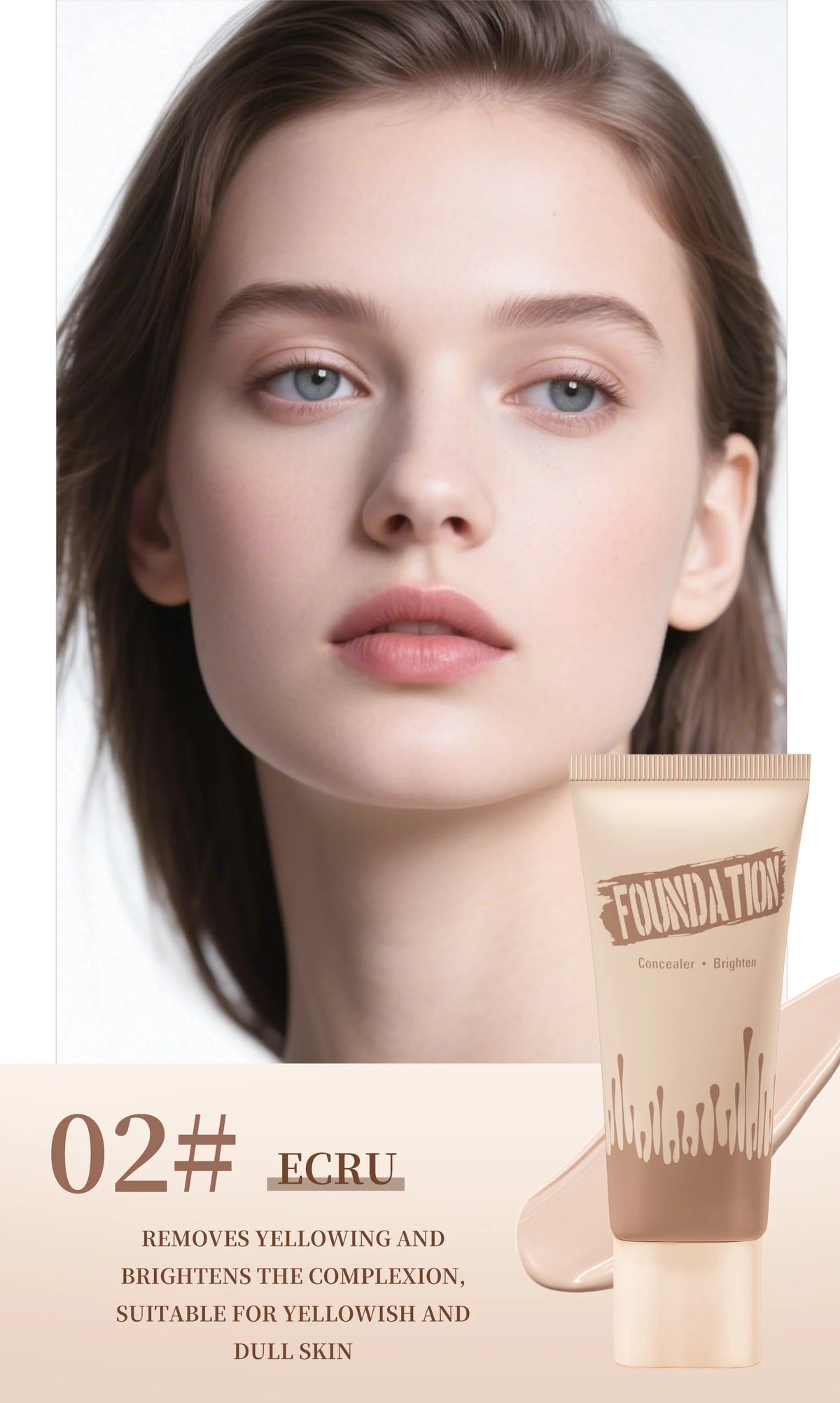 Full Coverage Foundation, Matte Finish Oil-control Liquid Foundation, Covering Blemishes And Dark Spot, Concealer Cream