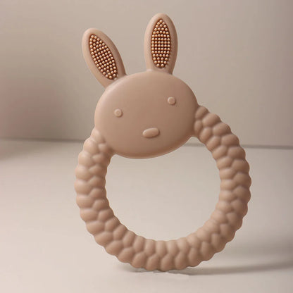 Silicone Teether Baby Gift Easter Bunny Shaped Cartoon Cute Teething Toy Chew Bead Sensory Gum Relief Soother