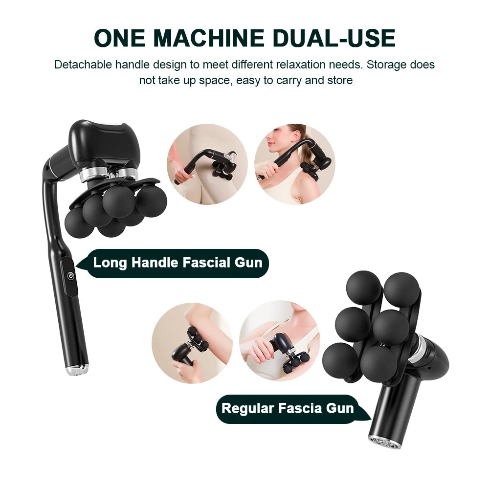 Handle Fascia Gun Professional Fascia Massage Gun Neck Shoulder Back Leg Massager 6 Gears Adjust Muscle Relaxation Masajeador