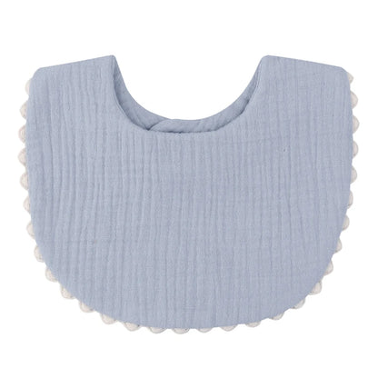 Cotton Gause Baby Bibs Solid Color Absorbent Baby Tassel Bib Newborn Burp Cloths Bandana Scarf for Kids Baby Girls Feeding Item