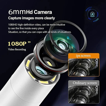 360 Articulating Borescope 1080P 6.0mm 4.3inch LCD Monitor Industrial Inspection Camera With 2 Way Articulation For Automotive