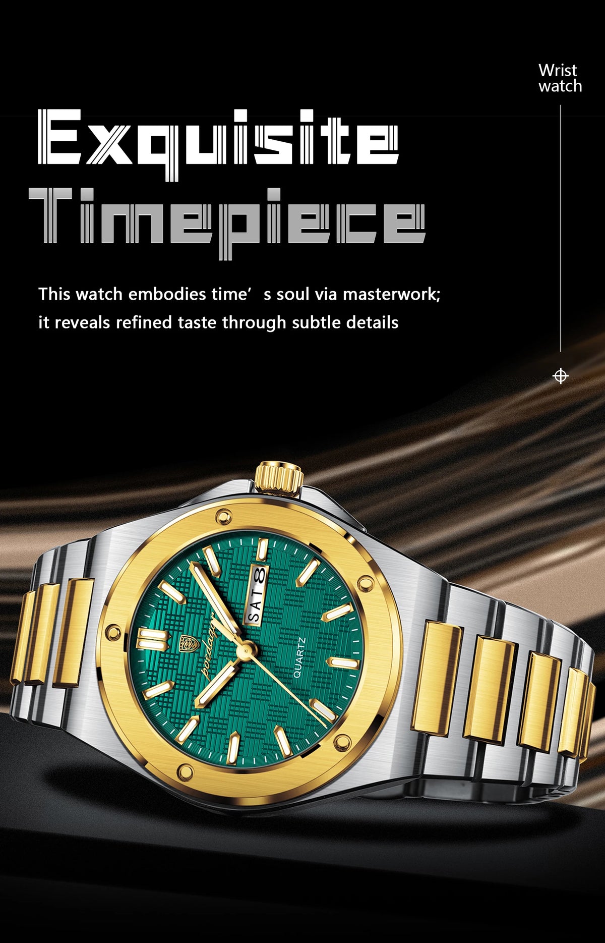 POEDAGAR High Quality Men Clock Date Week Waterproof Fashion Watch For Man Stainless Steel Luxury Men's Quartz Watches Reloj+Box