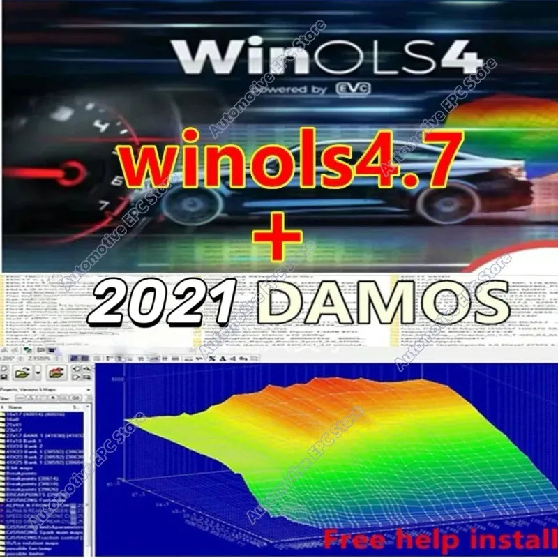 2026 Hot Selling Winols 4.7 Software+2021 Damos File Latest ECU Programming Tool+installation Video Guide Car Auto Repair Softwa