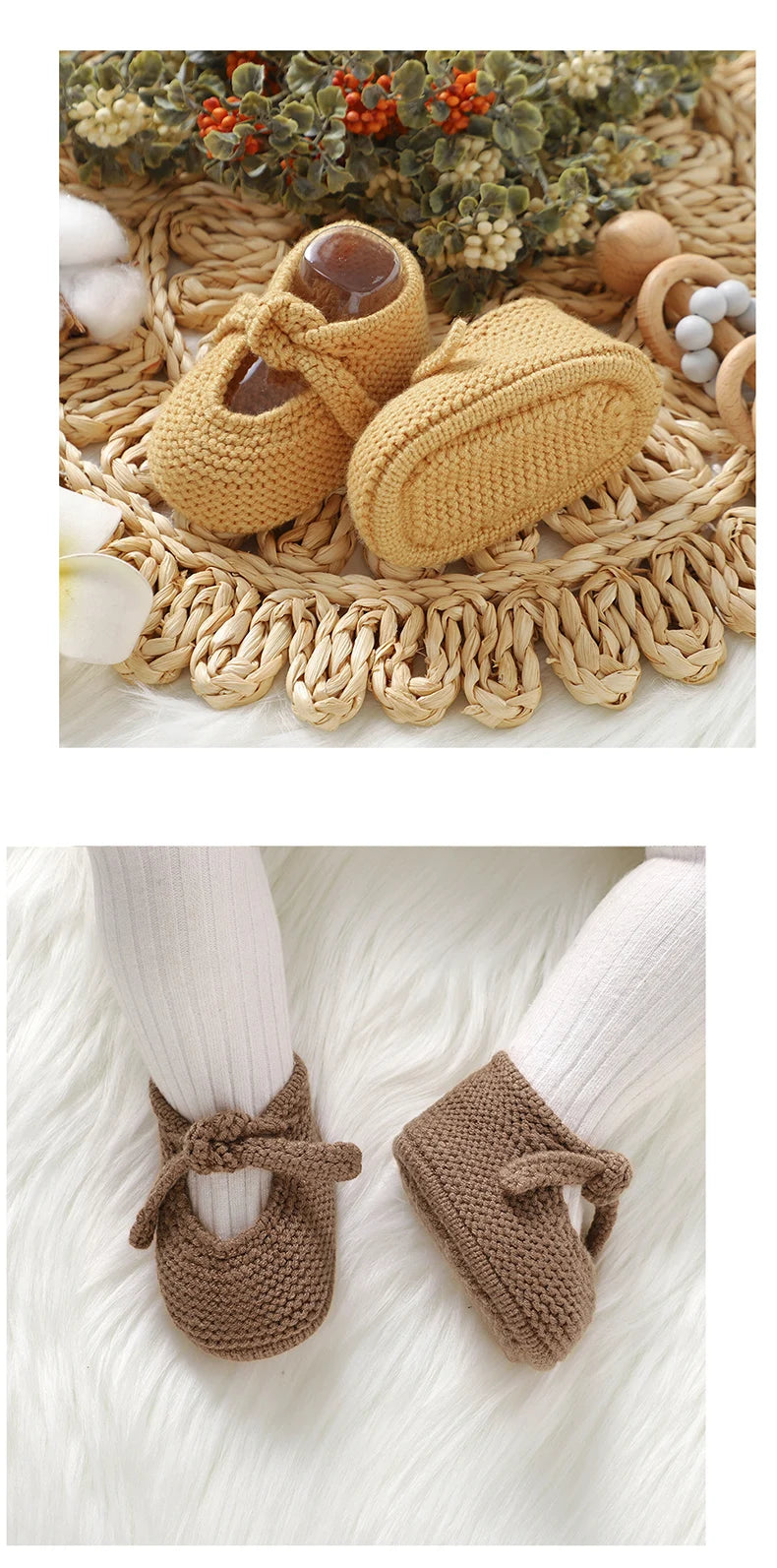 Newborn Baby Shoes Knitted Toddler Children First Bed Boots 0-18M Clothing Accessories Infant Boy Girl Footwear Fashion Shallow