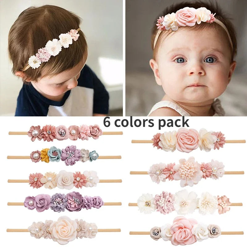 Beautiful Lovely Baby Flower Headbands Newborn Head Band for 0-12 Months Infant Headband Boutique Headwear High Elastic