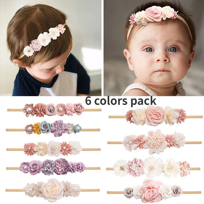 Beautiful Lovely Baby Flower Headbands Newborn Head Band for 0-12 Months Infant Headband Boutique Headwear High Elastic
