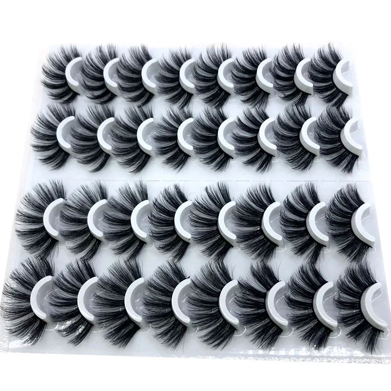 16 Pairs 3D Mink Lashes Natural False Eyelashes Dramatic Volume Fake Lashes Makeup Eyelash Extension Silk Eyelashes