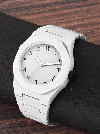 Men's Silicone Quartz Watch Casual Set Birthday Gift for Father No Box Included Fashionable Timepiece for Casual Wear
