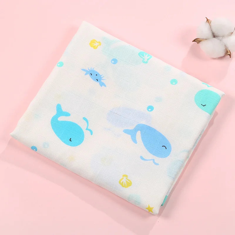 Newborn soft 100% muslin cotton swaddlle blanket infant baby wrap bath towel cover blanket 120x110cm