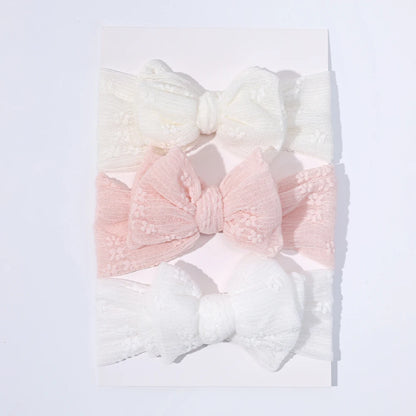 3pcs/set Baby Girl Headband Double Mesh Bows Hairband Soft Turban Lovely Bow Kids Headwear Hair Accessories for Newborn Infant