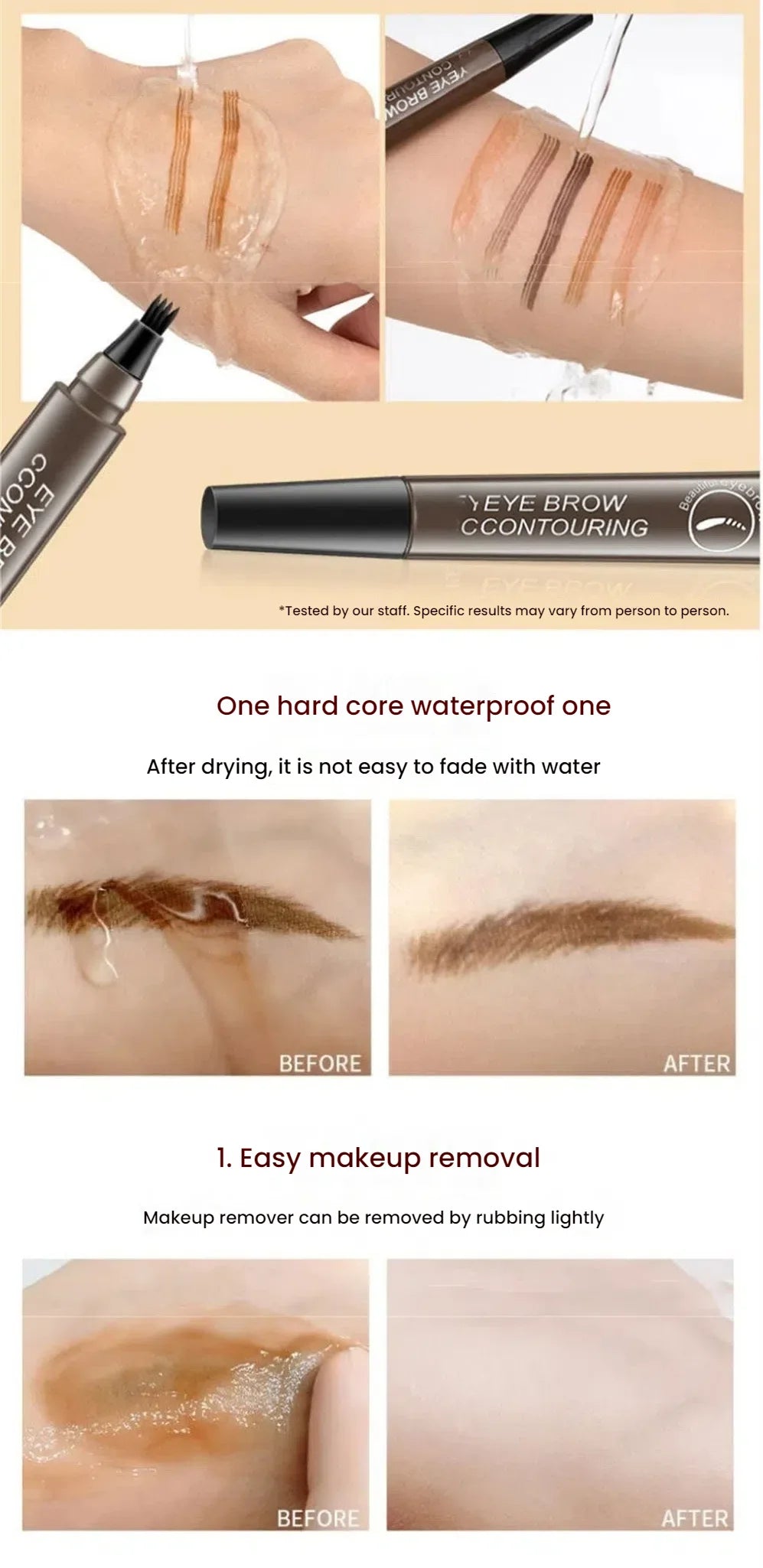 5 Colors Microblading Eyebrow Pen Waterproof Liquid Eyebrow Pencil Long Lasting Eyebrow Pen 4 Points Eye Brow Pen Cosmetics