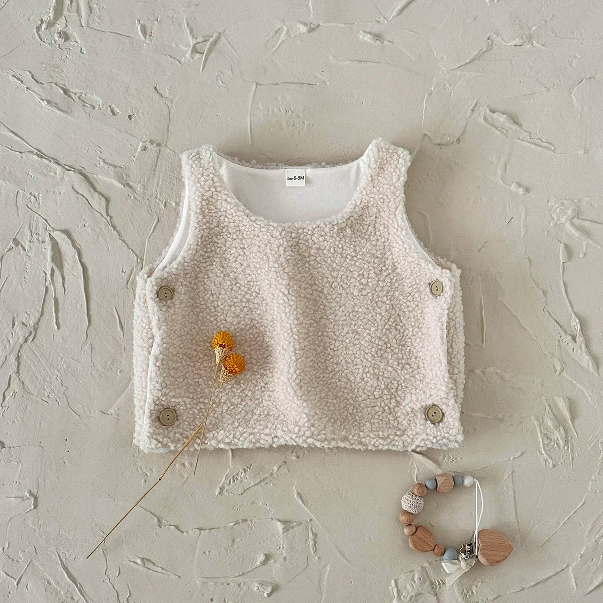 Autumn Winter Baby Lamb Wool Waistcoat Girls Boys Plush Vest O Neck Child Warm Fashion Warm Coat