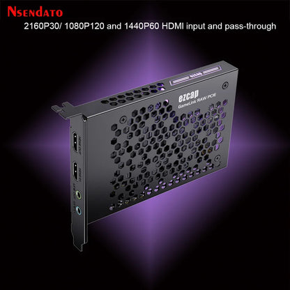 Ezcap380 GameLink RAW 4K 30fps 1080p120 HDMI PCIE Video Capture Card PCI-E HDMI Audio Video Grabber Recorder with Line in Out
