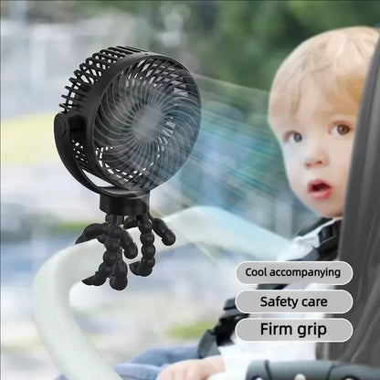 Fan for Cart Stroller Fan Portable Outdoor Fan Clip On for Baby 500mAh USB Rechargeable Handheld Electric Fan for Home 3 Speeds