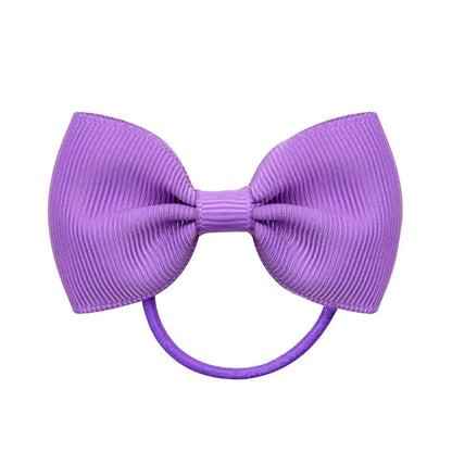 2.75 Inch Small Ribbon Bows With Elastic Hair Bands For Kids Girls Ponytail Solid Color Bowknot Hair Ropes Ties Hair Accessories