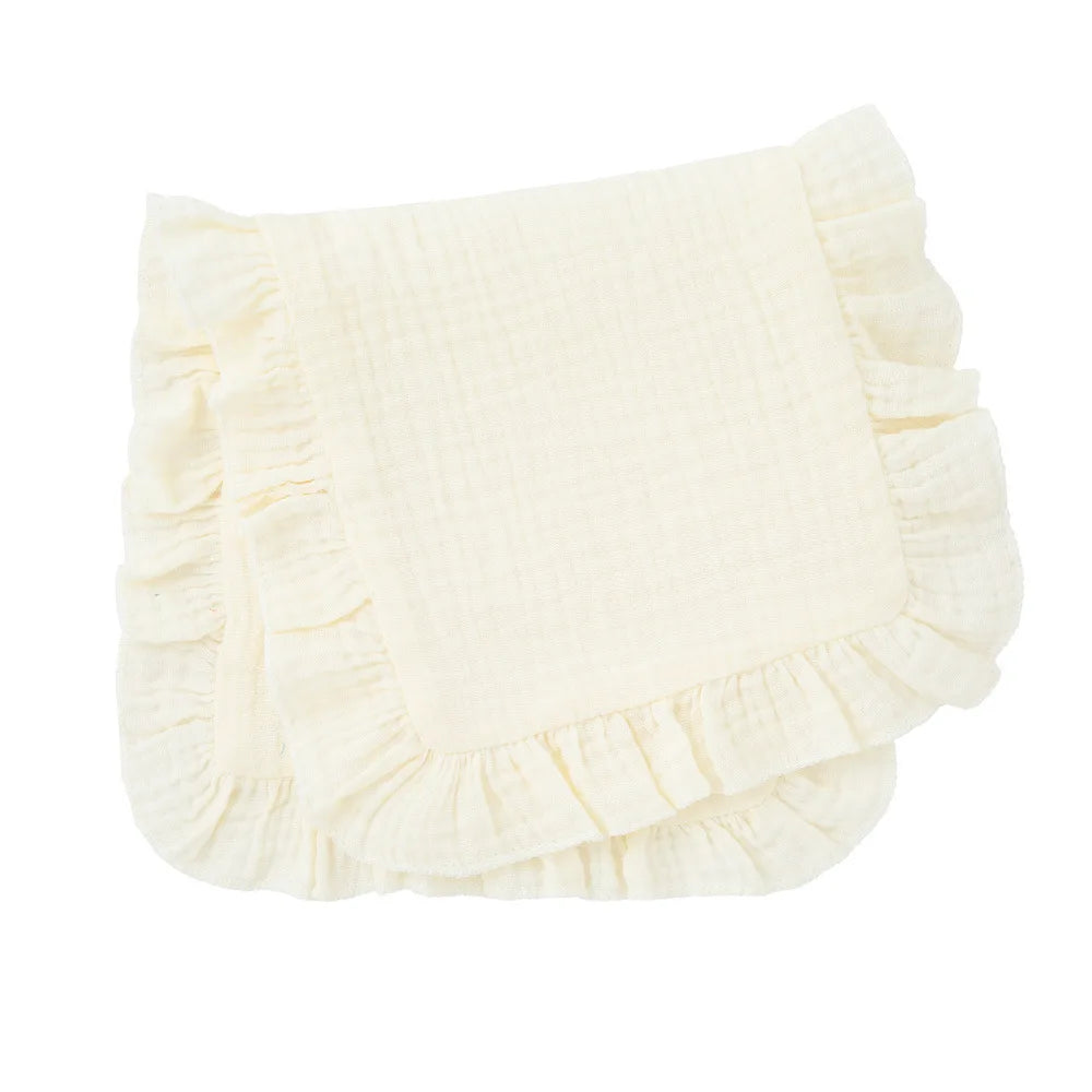 Soft Muslin Cotton Gauze Shoulder Rag Baby Burping Pad Ruffle Newborn Baby Burp Cloths