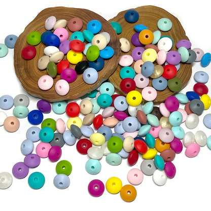 BOBO.BOX 100pc12mm Silicone Lentil Beads Baby Teething Bead BPA-Free Food Grade Making Baby Oral Care Pacifier Chain Accessorise