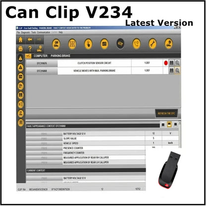 New Can Clip V234 Latest Software For Renault Can Clip OBD2 Diagnostic software+Reprog V191+Dialogys V4.72 Auto Repair Software