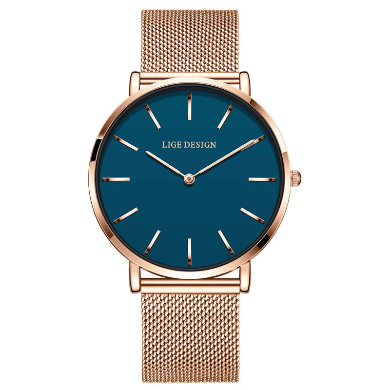 Reloj LIGE 2025 TOP Elegant Women's Watch Fashion Simple Ladies Watch Dress Gift Quartz Waterproof Watch for Women montre femme