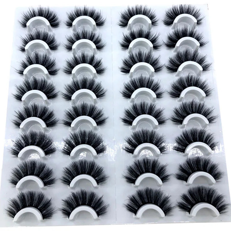 16 Pairs 3D Mink Lashes Natural False Eyelashes Dramatic Volume Fake Lashes Makeup Eyelash Extension Silk Eyelashes
