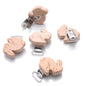 1Pcs Printing Animal Dummy Clip Beech Wood Nipple Clip For Teether Chewing Toys Accessory DIY Anti-Drop Baby Pacifier Chain