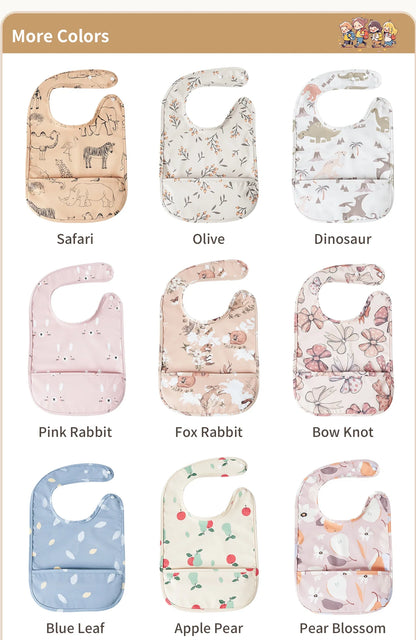 Cute Baby Bibs Toddler Bandana Bib Waterproof Sleeveless Apron PU Skin Animals Children Feeding Smock Bib Baby Stuff 0-5 Years