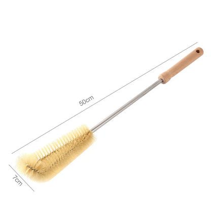 Kitchen Cleaning Tools Drink Bottles Glass Scrubbers Cleaning Brush Wooden Bottle Cleaning Brush with Long Handle