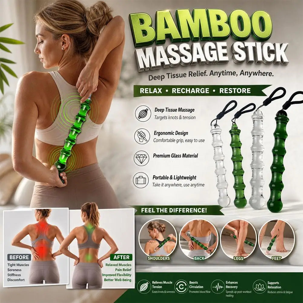 Smooth Resin Jade Massage Stick Bamboo Joint Acupoint Trigger Point Massager For Neck Shoulder Muscle Relax