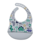Customize Cartoon Animal Silicone Baby Bib with Name & Pattern Food-Grade Solid Feeding Bib DZ31