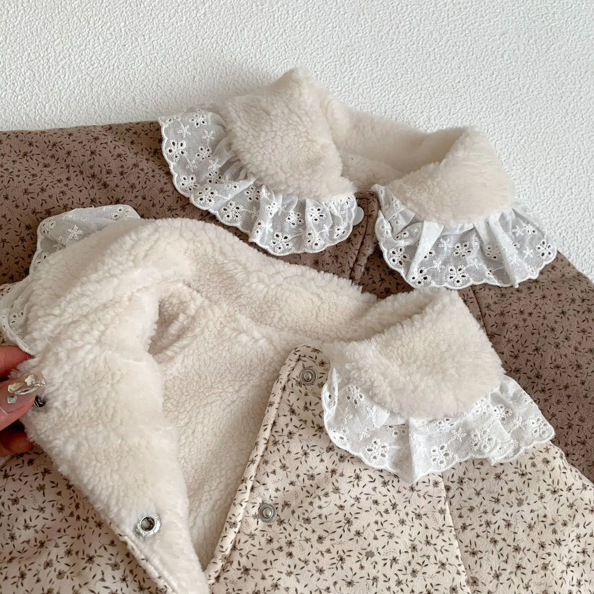 Korean Baby Cotton Jumpsuit Thickened Hooded Romper Plush Warm Autumn Winter Newborn Clothes Floral Princess Bodysuit Ropa Bebe