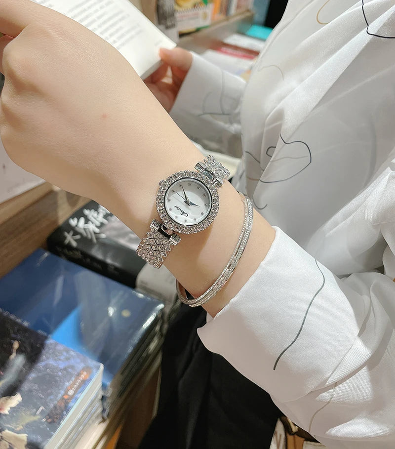2024 Fashion Top Brand Luxury Watch Women Waterproof Crystal Women Dress Watch Fully Diamond Women Watches Ladies Watch Quartz