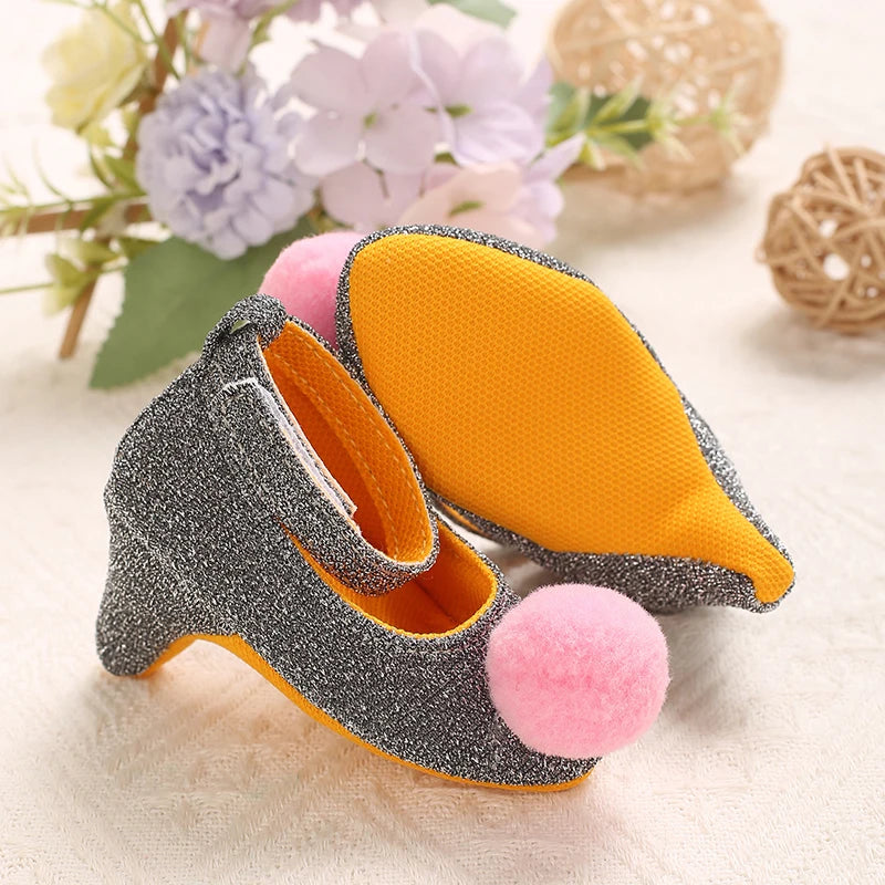 2026 New Infant Newborn Baby Girl High Heels Shoes Princess Bow First Birthday Party Shoes Photo Props Shoes 0-12M