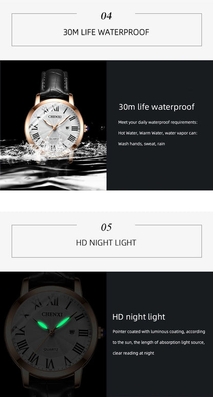 CHENXI New Women Watch Top Luxury Brand Waterproof Ladies Watches Fashion Dress Leather Quartz Wristwatches Relogio Feminino