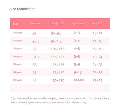 Kids Girls' Dress Children's Student Short Skirt Baby' Clothing Half Skirt Princess Pleated Tutu Skirt