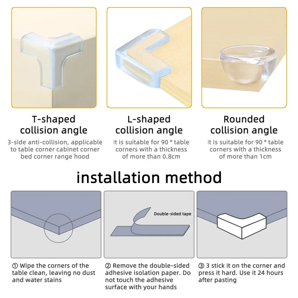 Baby Safety Silicone Kids Proofing Edge Protector Soft Transparent Children Anti Collision Table Corner Edge Protection Cover