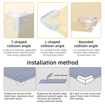 Baby Safety Silicone Kids Proofing Edge Protector Soft Transparent Children Anti Collision Table Corner Edge Protection Cover