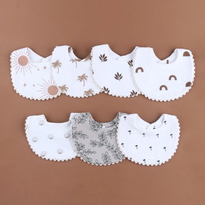 Cotton Gause Baby Bibs Solid Color Absorbent Baby Tassel Bib Newborn Burp Cloths Bandana Scarf for Kids Baby Girls Feeding Item